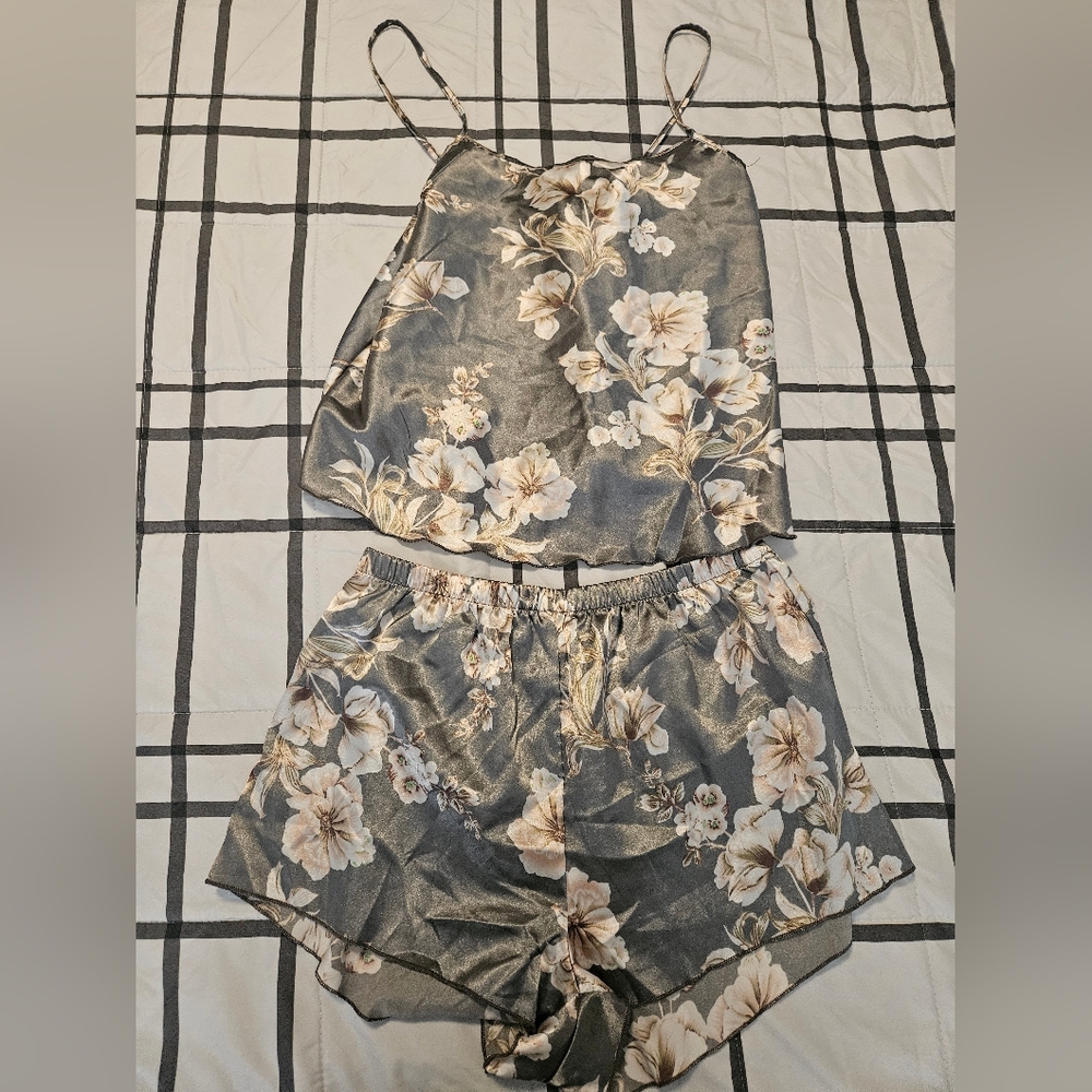 Floral Satin Pajama Set